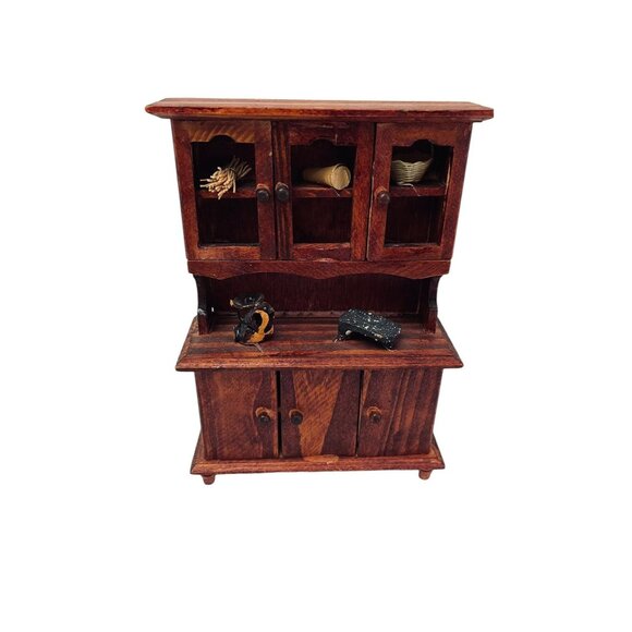 Vintage Handmade Miniature Kitchen Cabinet Chest Primitive Doll House 4"x 5.5" - Picture 1 of 16